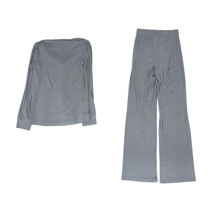 Gray Solid Pajama Set