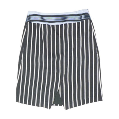 Navy Striped Midi Skirt