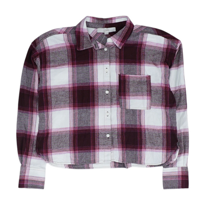 Magenta Plaid Flannel Button Down