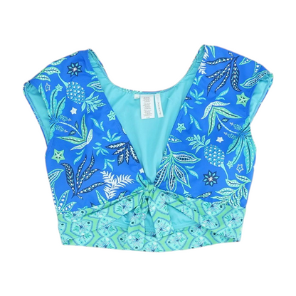 Blue Abstract Swim Top