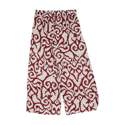 Red Petite Print Wide Leg Pants