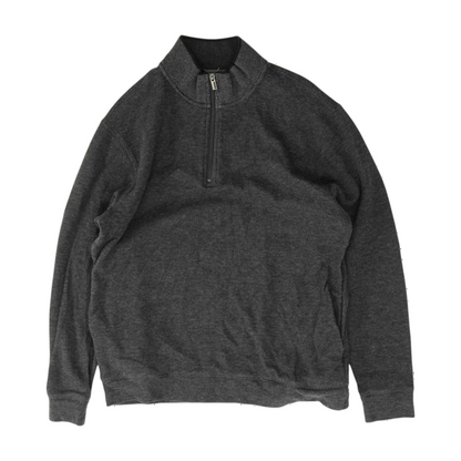Gray Solid 1/4 Zip Sweater