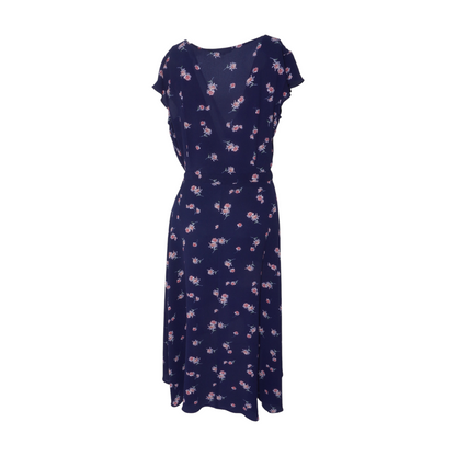 Navy Floral Midi Dress