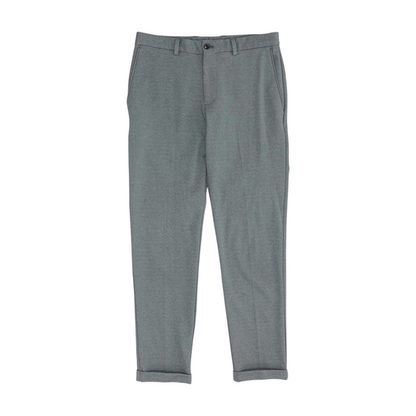 Gray Striped Tapered Pants