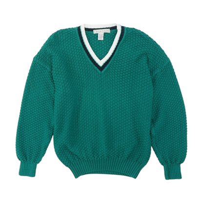 Vintage Teal Solid Pullover Sweater