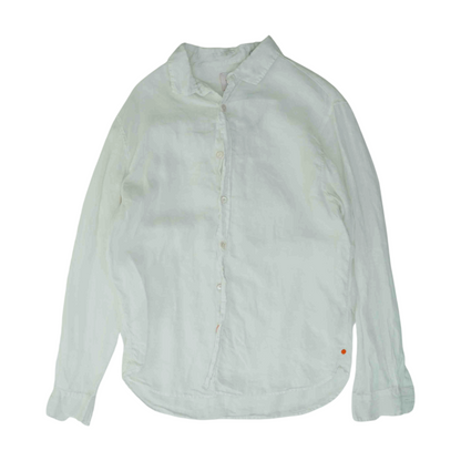 White Solid Long Sleeve Button Down