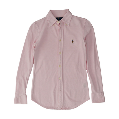 Pink Solid Long Sleeve Button Down