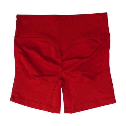 Red Solid Active Shorts
