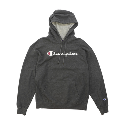 Gray Solid Hoodie Pullover