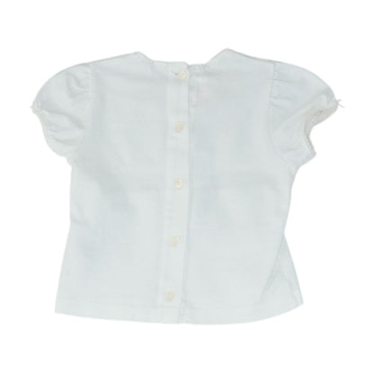 White Solid Short Sleeve Blouse