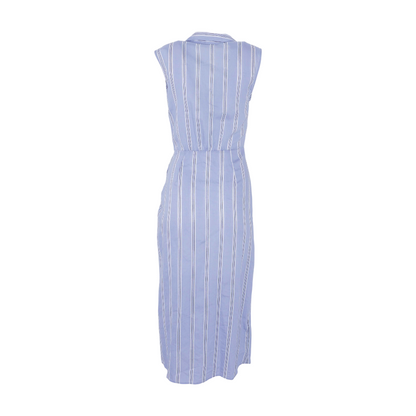Blue Striped Midi Dress
