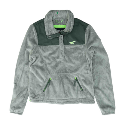 Gray Color Block 1/4 Zip Pullover