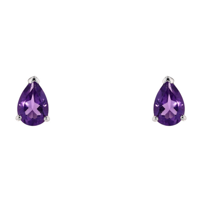 5/8 ctw 10K White Gold Amethyst Stud Earrings
