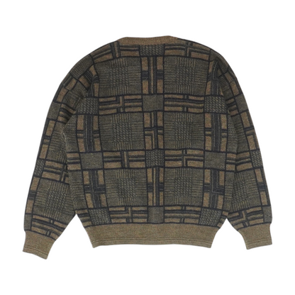 Brown Print Pullover Sweater