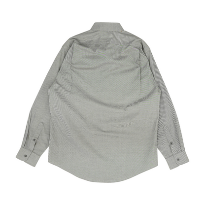Gray Solid Long Sleeve Button Down