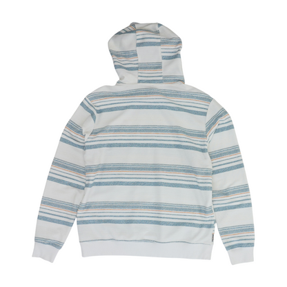 White Striped Hoodie Pullover