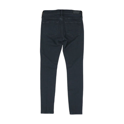 Black Solid Mid Rise Jeans