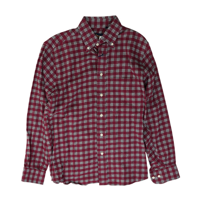 Burgundy Plaid Flannel Button Down