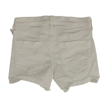 White Solid Denim Shorts