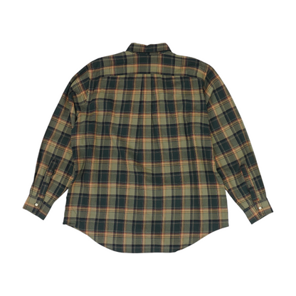 Green Plaid Long Sleeve Button Down