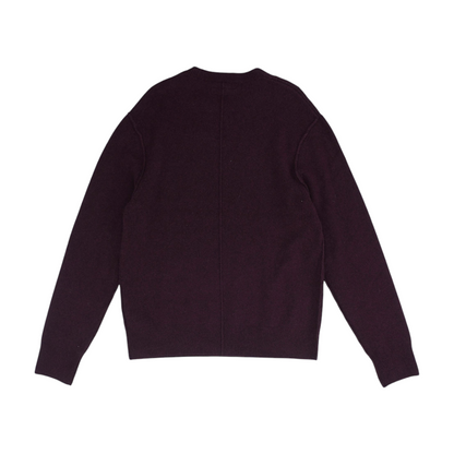 Burgundy Solid Pullover Sweater