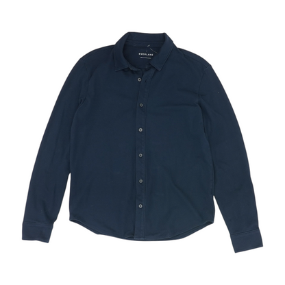 Navy Solid Long Sleeve Button Down