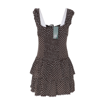Brown Polka Dot Mini Dress