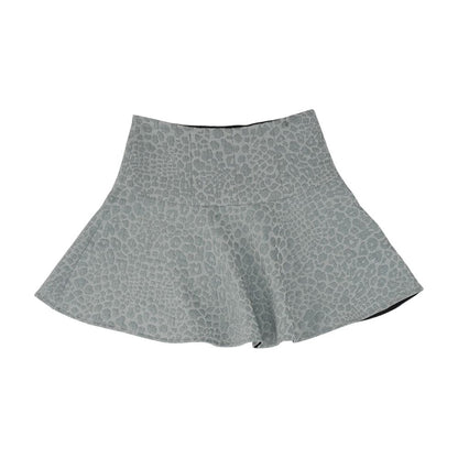 Gray Animal Print Midi Skirt
