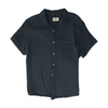 Gray Solid Short Sleeve Button Down