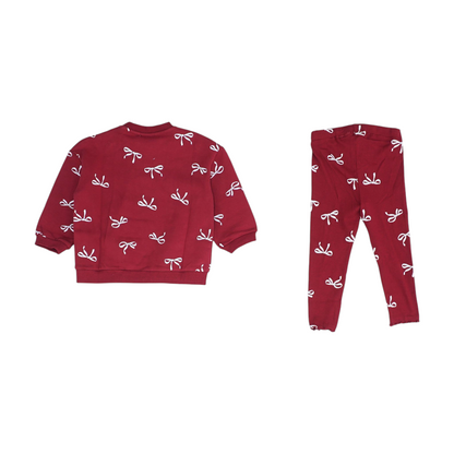 Red Print Long Sleeve Set