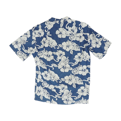 Blue Floral Short Sleeve Button Down
