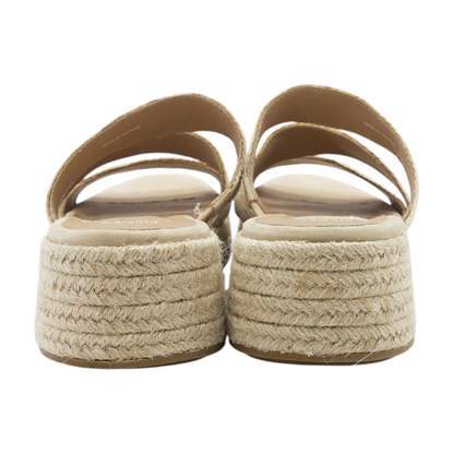 Beige Wedged Sandals