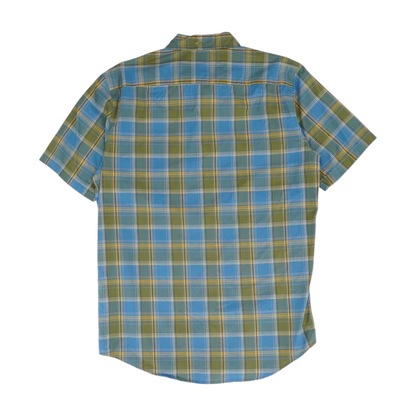 Blue Plaid Short Sleeve Button Down