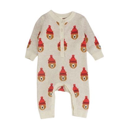 Beige Graphic One-Piece