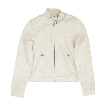 Beige Faux Leather Jacket