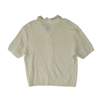 Ivory Solid Short Sleeve Button Down