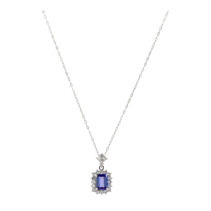 2 1/4 ctw Platinum Tanzanite Pendant Necklace