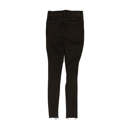 Black Solid High Rise Skinny Leg Jeans