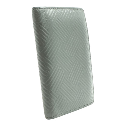 Gray Embossed Leather Bifold Card Holder
