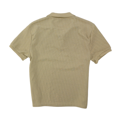 Beige Solid Short Sleeve Polo