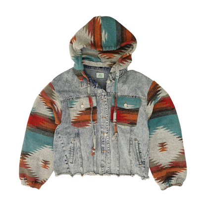 Blue Print Denim Jacket