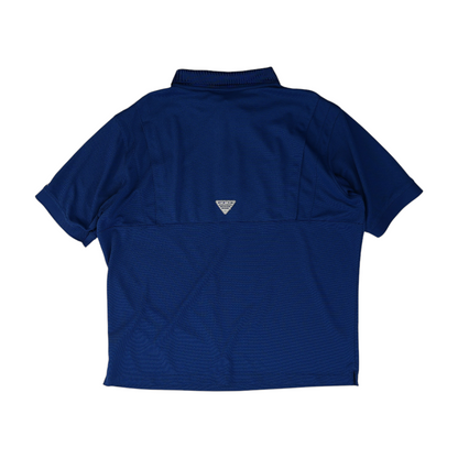 Blue Solid Short Sleeve Polo