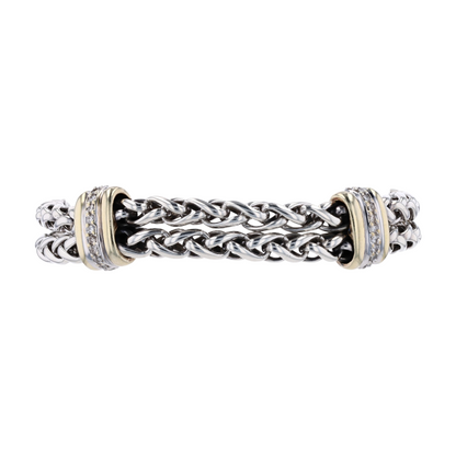 18K Sterling Silver Diamond Chain Bracelet