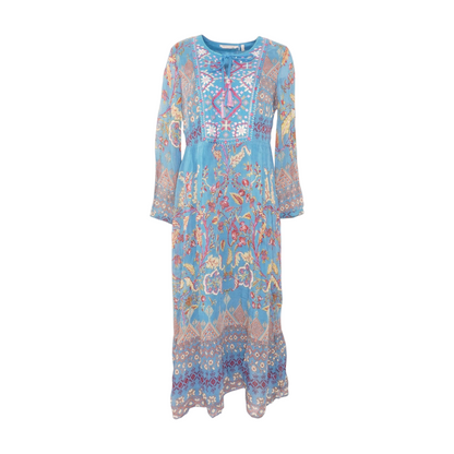 Blue Floral Midi Dress