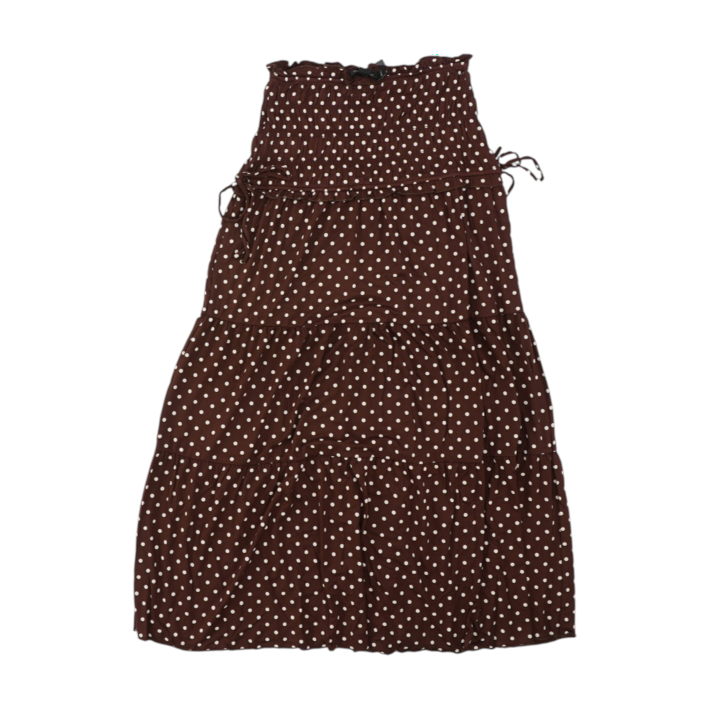 Brown Polka Dot Maxi Skirt