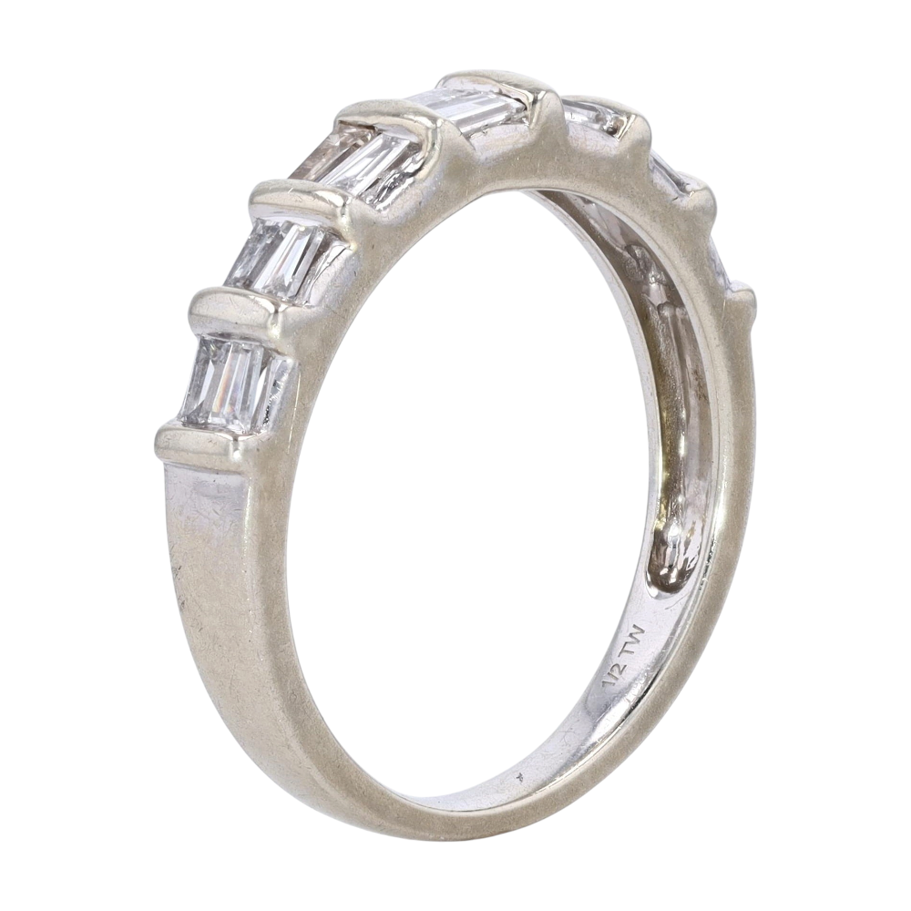 1/2 ctw 10K White Gold Diamond Band Ring