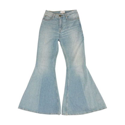Blue High Rise Wide Leg Jeans