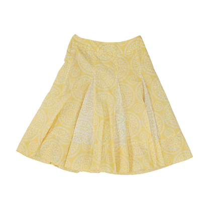 Yellow Graphic Midi Skirt