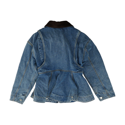 Blue Solid Denim Jacket