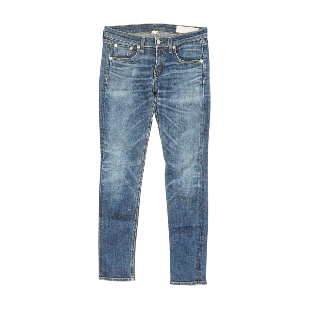 Blue Solid Denim Capris
